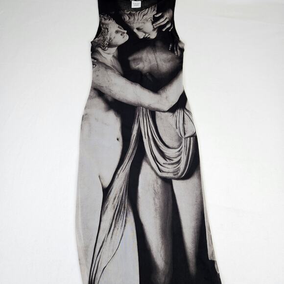 Zara Three Graces Mesh Maxi Dress Sleeveless Mesh Instagram Sheer Party Long S - Picture 12 of 15